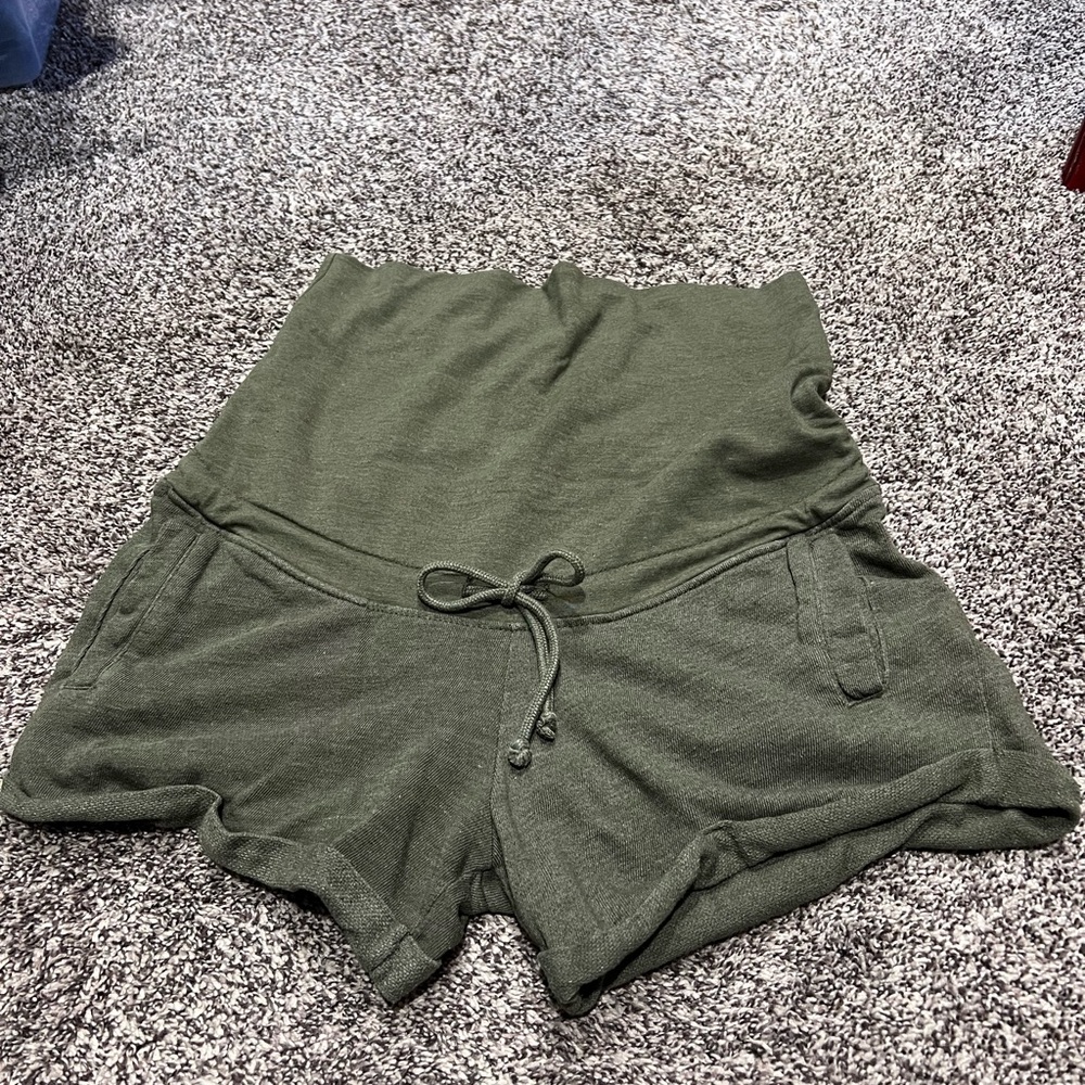 Olive Green Maternity Women's Shorts